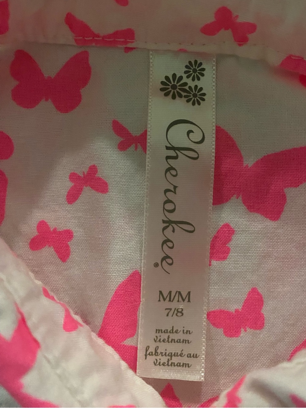 Cherokee Girls' Pink Butterfly Button-Up Blouse - Picture 5 of 6
